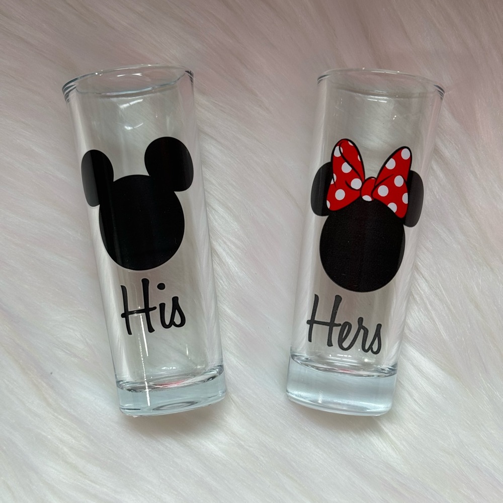 Disney His & Hers shot glasses